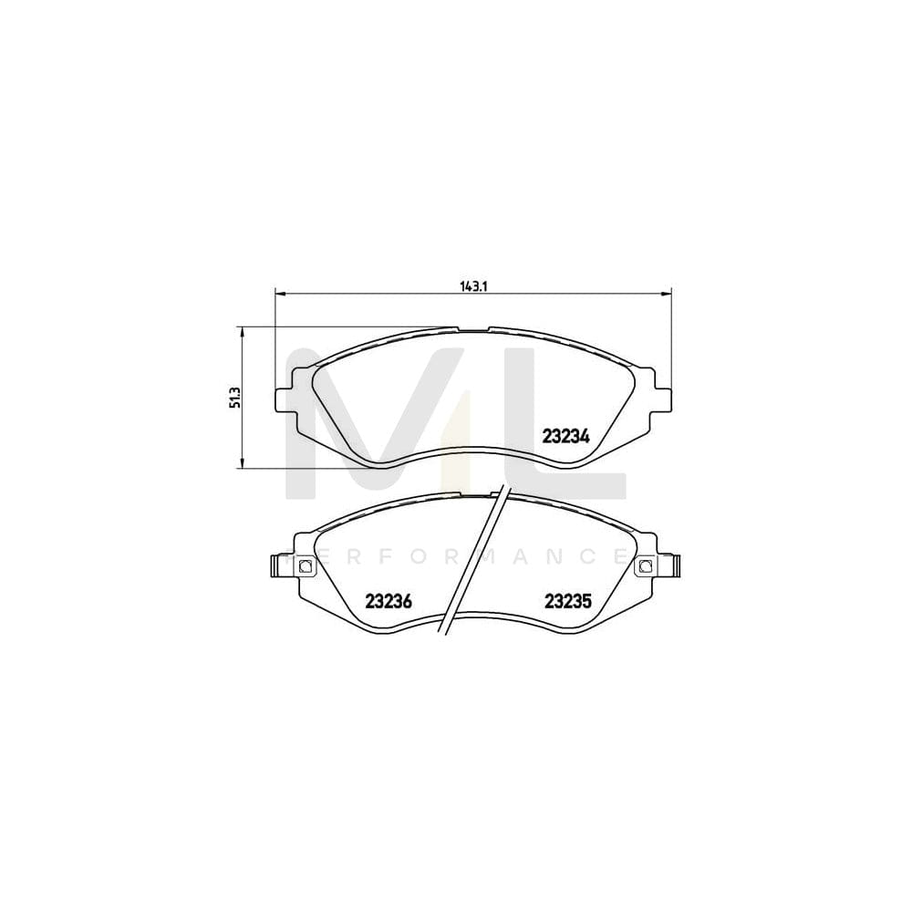 Brembo P 15 002 Brake Pad Set With Acoustic Wear Warning | ML Performance Car Parts