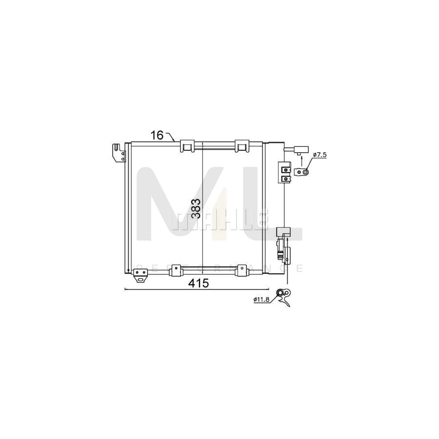 MAHLE ORIGINAL AC 349 000S Air conditioning condenser without dryer | ML Performance Car Parts