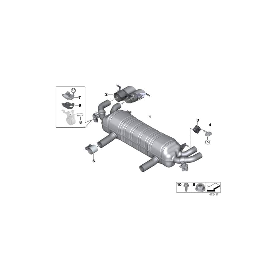 Genuine BMW 18307997286 G12 Rear Muffler ALPINA (Inc. ALPINA B7) | ML Performance UK Car Parts