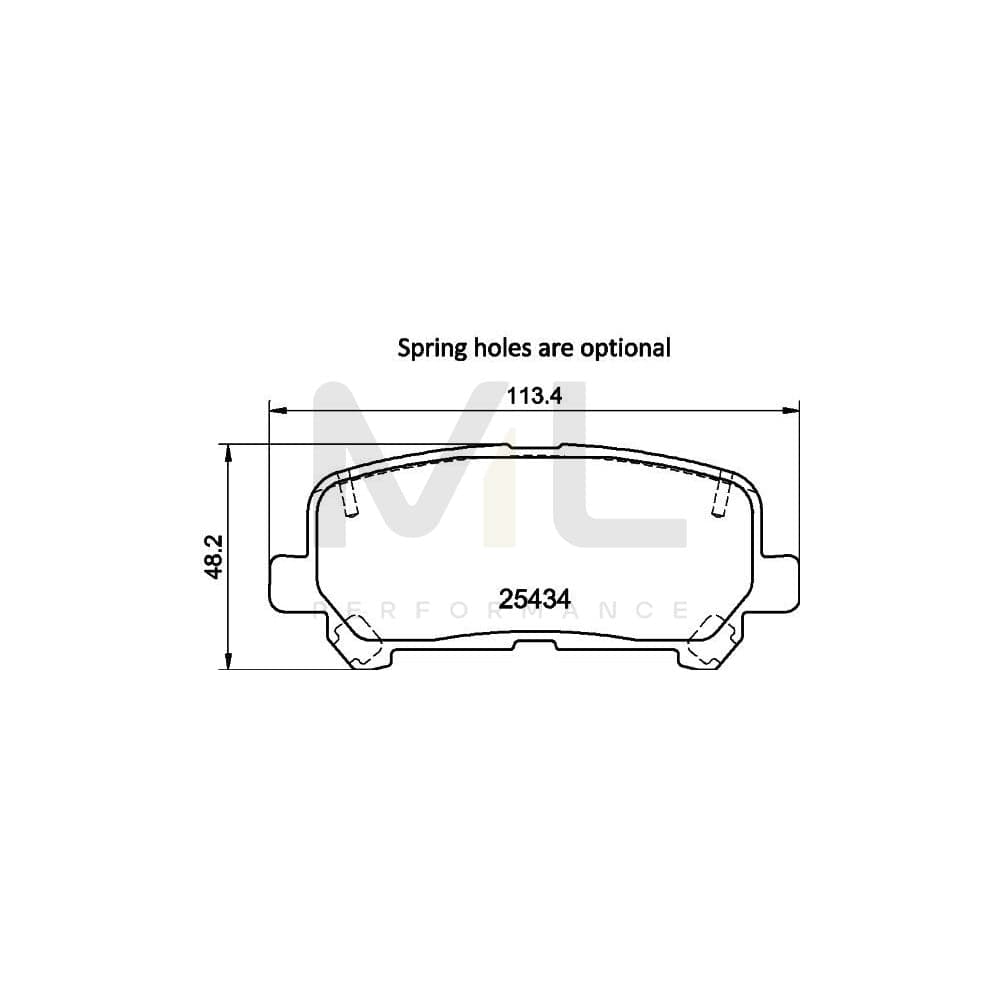 Hella 8DB 355 020-601 Brake Pad Set Incl. Wear Warning Contact, With Accessories | ML Performance Car Parts