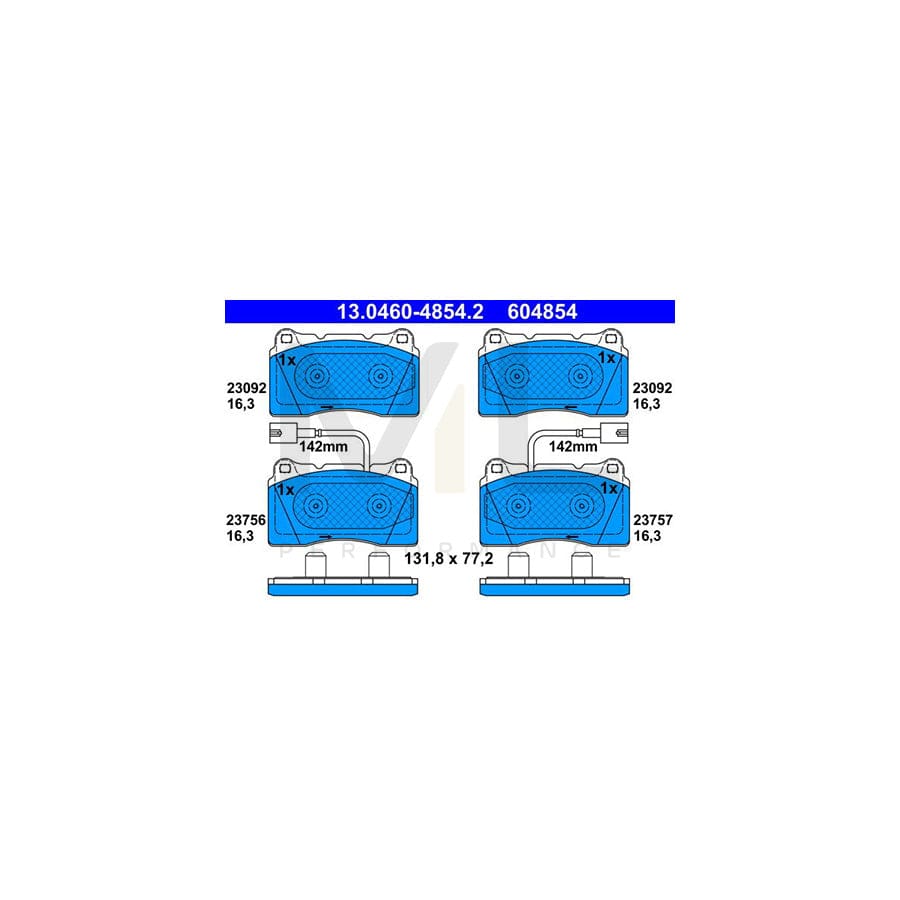 ATE 13.0460-4854.2 Brake pad set for ALFA ROMEO GIULIETTA incl. wear warning contact | ML Performance Car Parts