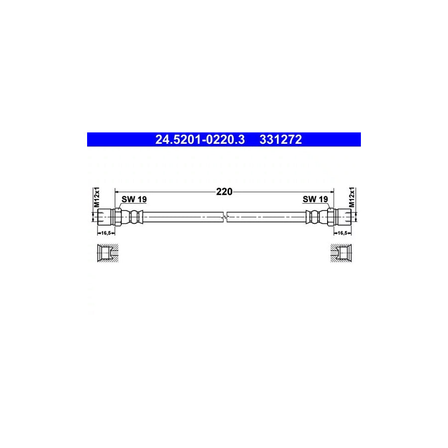 ATE 24.5201-0220.3 Brake Hose