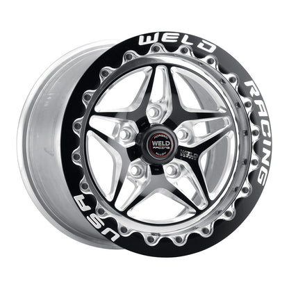 Weld 81MB7100B83F S81 Beadlock Wheel 17x10 5x4.75 ET71 BS8.3 Black Center - Polished Shell