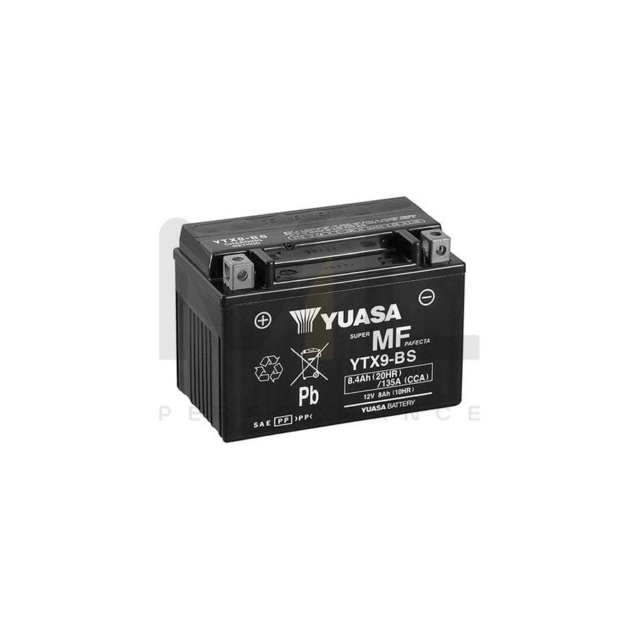 Yuasa YTX9-BS 12v VRLA Motorbike & Motorcycle Battery | ML Performance UK Car Parts