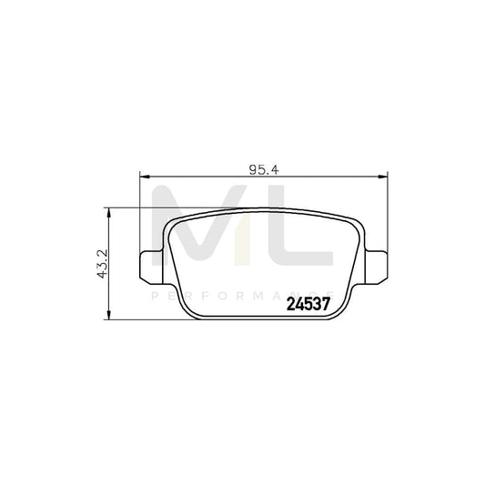 Hella 8DB 355 025-361 Brake Pad Set Not Prepared For Wear Indicator, With Brake Caliper Screws, With Accessories | ML Performance Car Parts