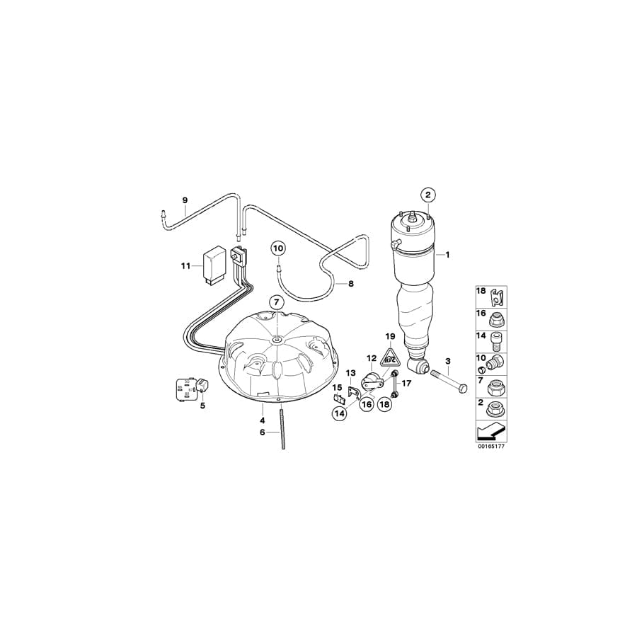 Genuine BMW 37141182641 E39 E38 Level Sensor (Inc. 740iL, 740i & 735i) | ML Performance UK Car Parts