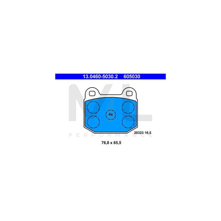 ATE 13.0460-5030.2 Brake pad set excl. wear warning contact, not prepared for wear indicator | ML Performance Car Parts