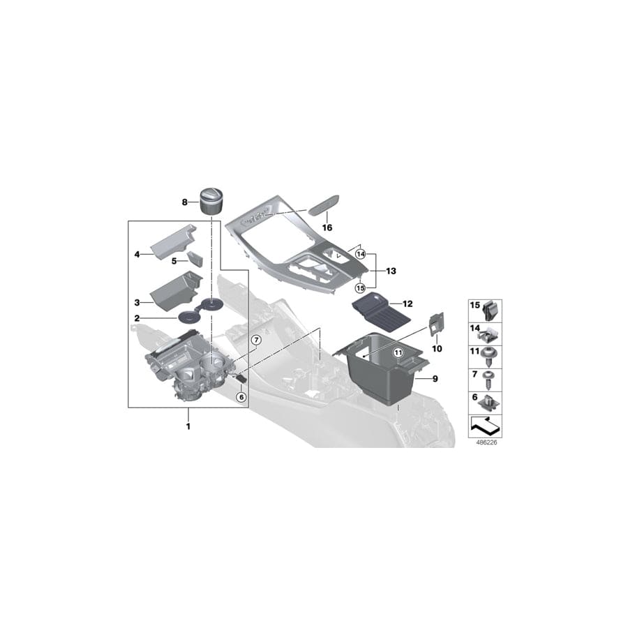 Genuine BMW 51169370860 G02 G01 Insert Mat, Center Console Storage Comp. (Inc. X4 25dX, X4 20dX & X3 M) | ML Performance UK Car Parts