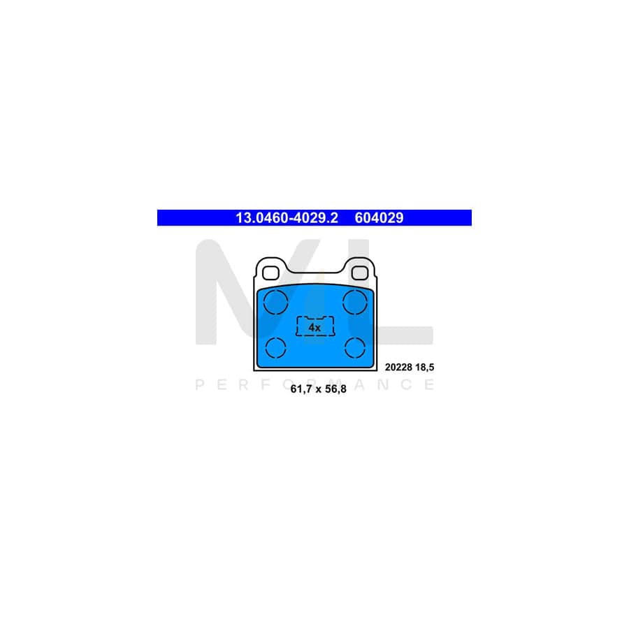 ATE 13.0460-4029.2 Brake pad set excl. wear warning contact, not prepared for wear indicator | ML Performance Car Parts