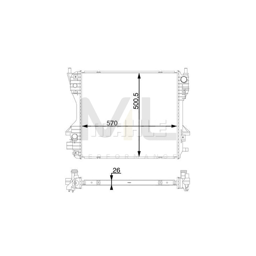 MAHLE ORIGINAL CR 1358 000S Engine radiator for FORD Fiesta Mk5 Hatchback (JH1, JD1, JH3, JD3) Brazed cooling fins | ML Performance Car Parts