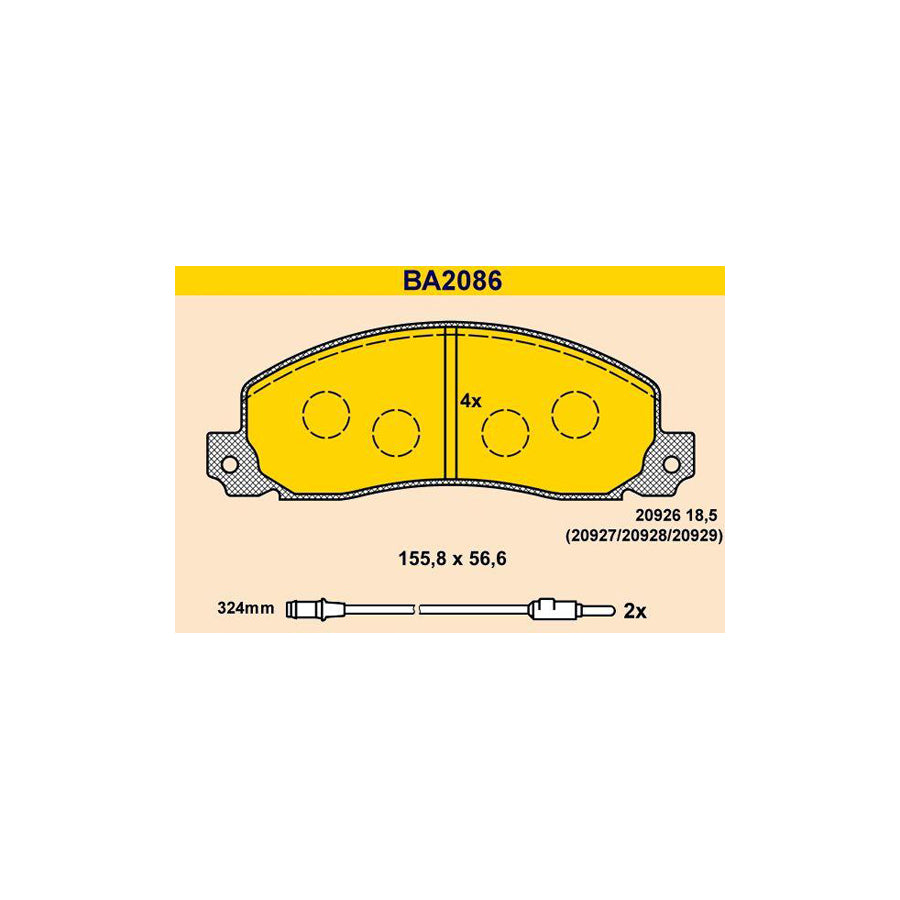 Barum BA2086 Brake Pad Set