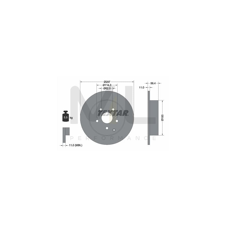 TEXTAR 92222500 Brake Disc for TOYOTA Verso (AR20) Solid, without wheel hub, without wheel studs | ML Performance Car Parts