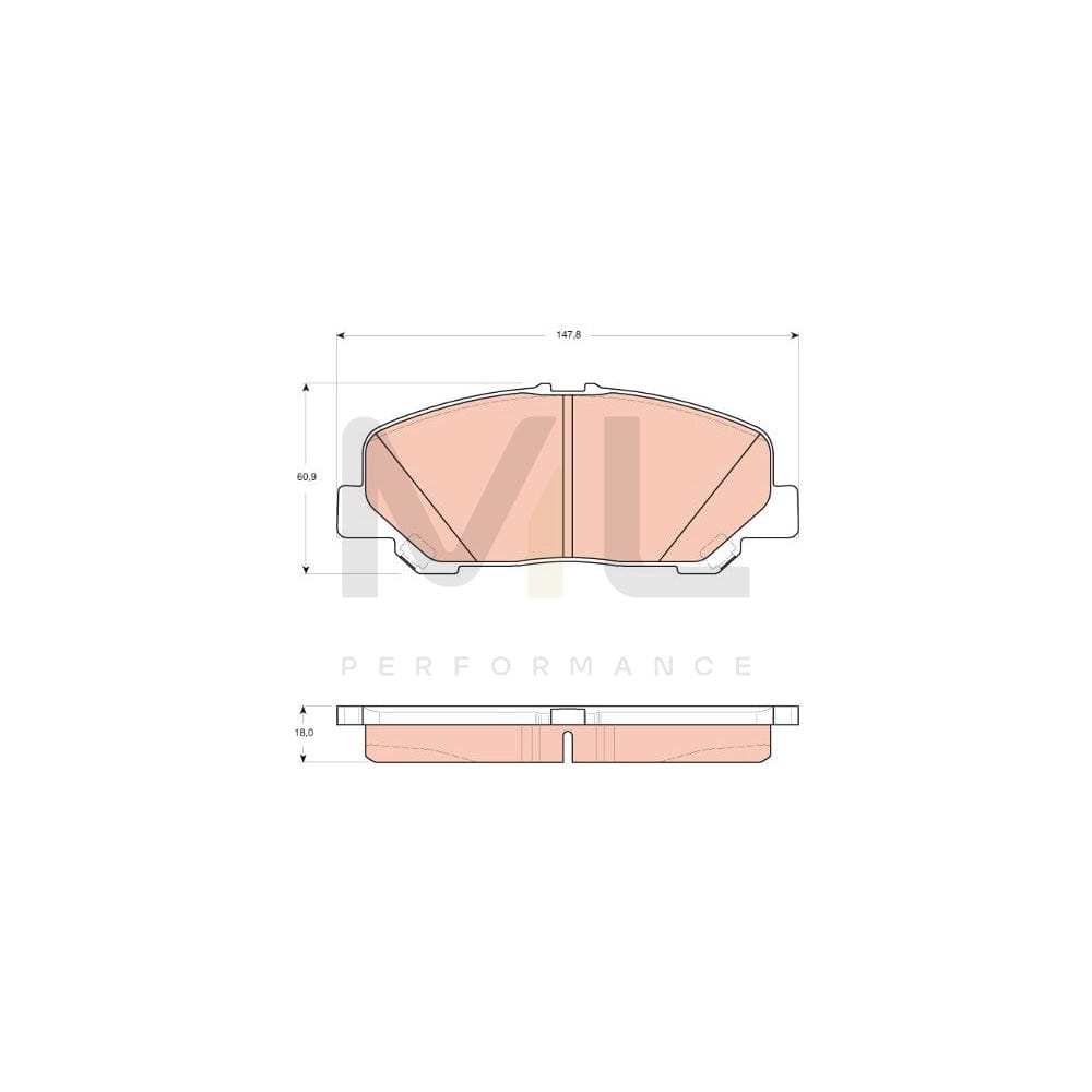 TRW Gdb3455 Brake Pad Set Not Prepared For Wear Indicator | ML Performance Car Parts