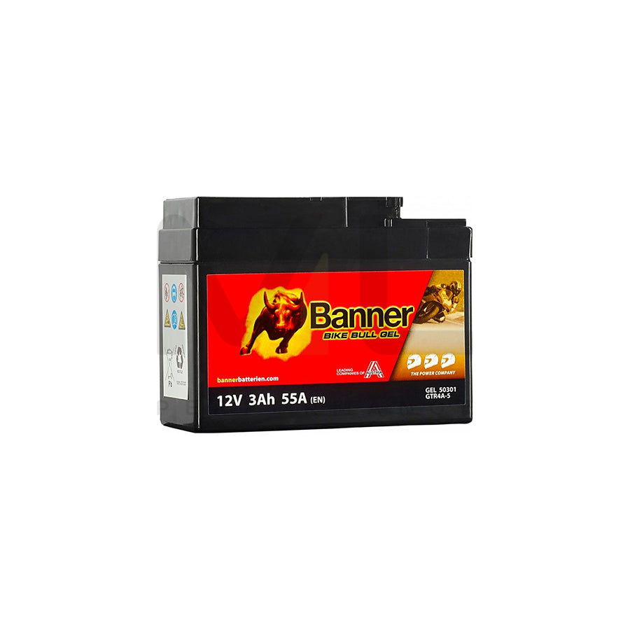 GTR4A-5 Banner Bike Bull GEL Battery (50301) | Car Batteries UK | ML Performance Car Parts