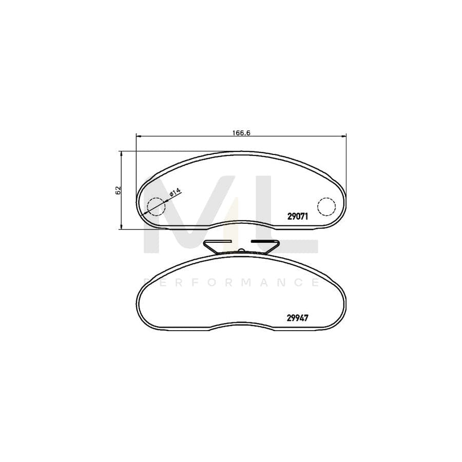 TEXTAR 2907101 Brake pad set not prepared for wear indicator | ML Performance Car Parts