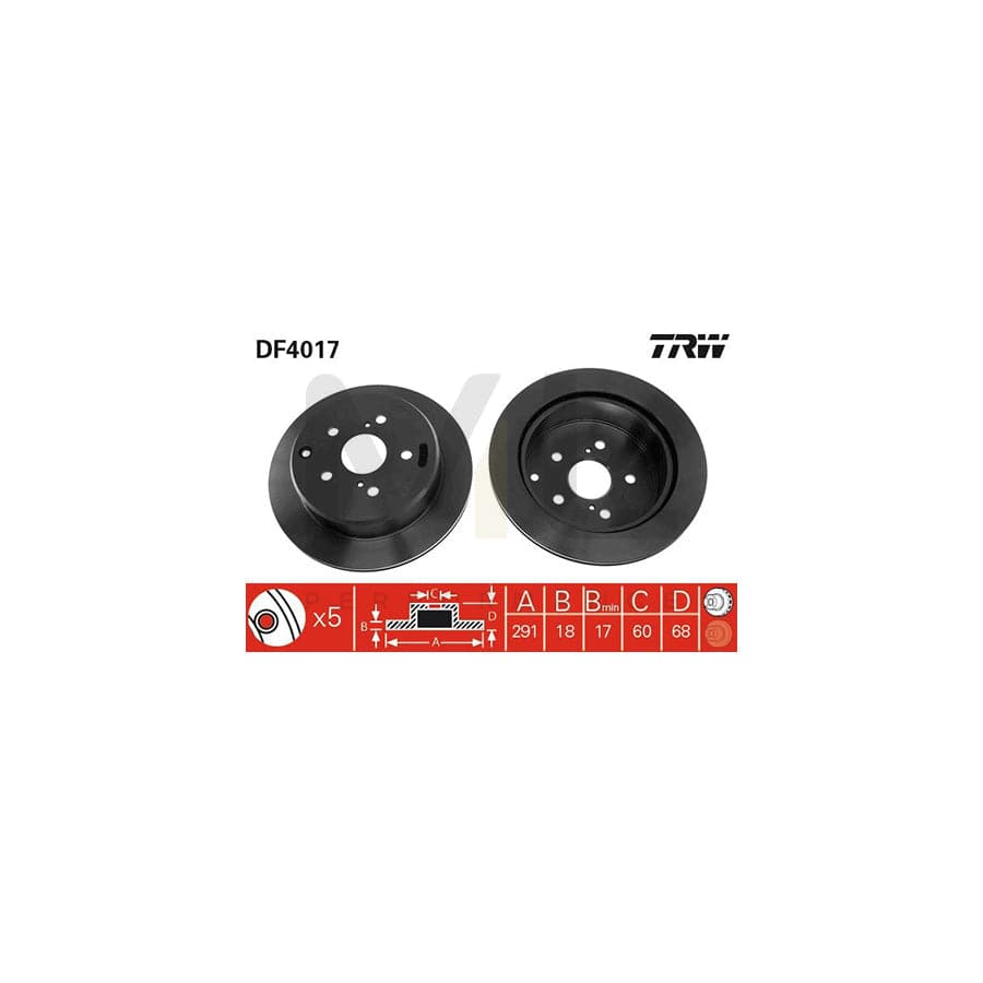 TRW DF4017 Brake Disc Vented, Painted | ML Performance Car Parts