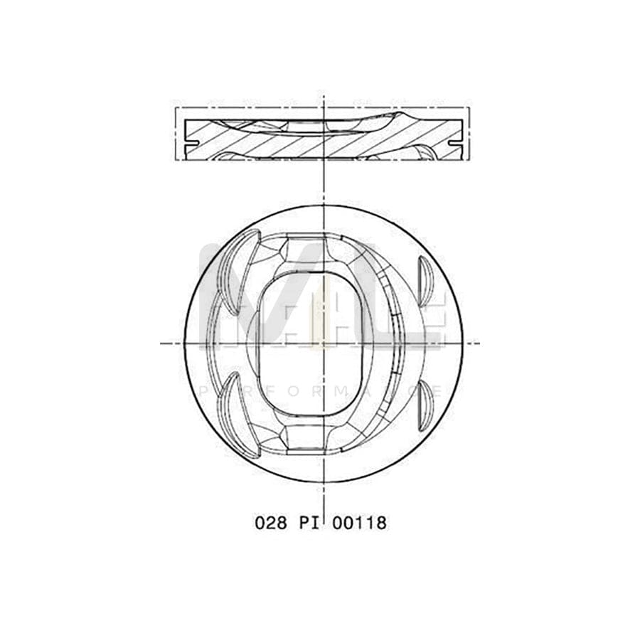 MAHLE ORIGINAL 028 PI 00118 000 Piston 76,51 mm, without cooling duct | ML Performance Car Parts