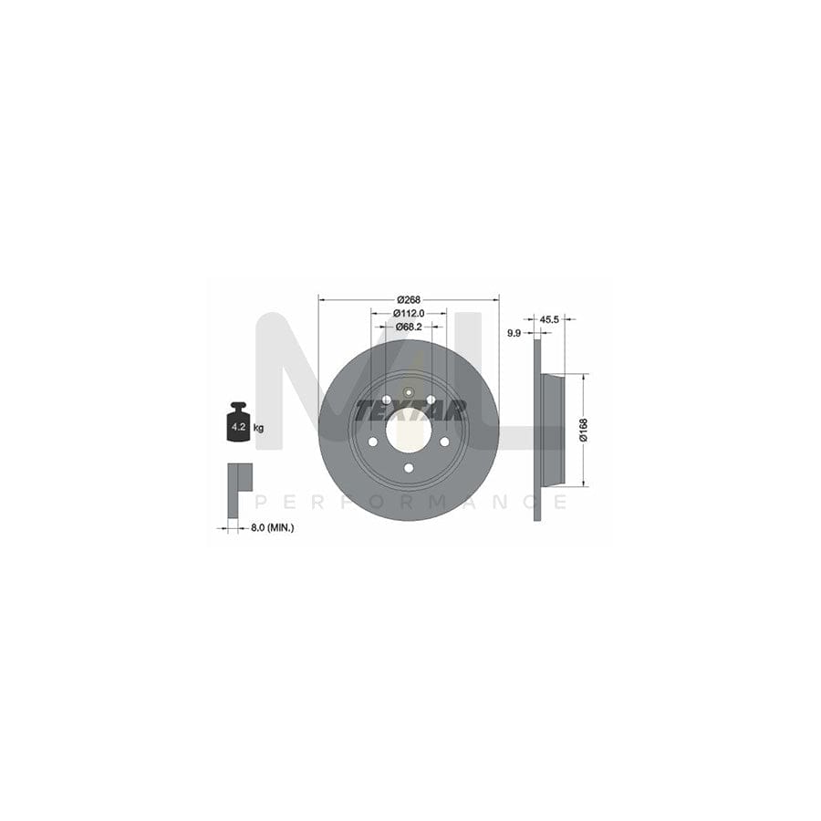 TEXTAR 92074300 Brake Disc Solid, without wheel hub, without wheel studs | ML Performance Car Parts