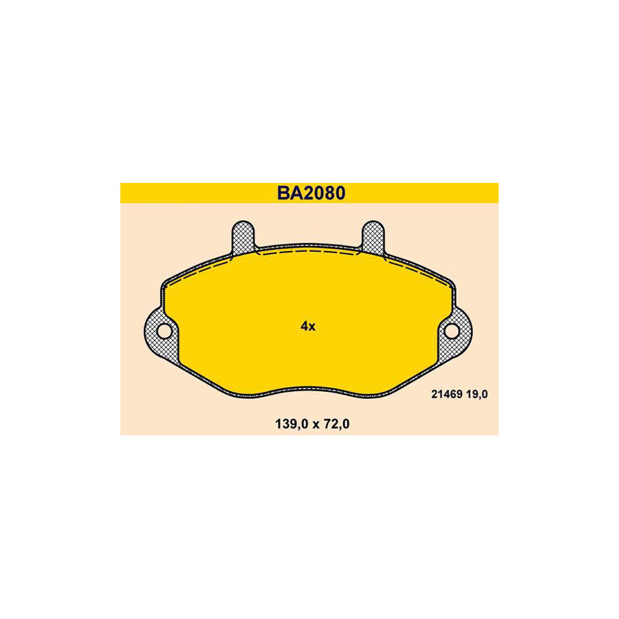 Barum BA2080 Brake Pad Set For Ford Transit