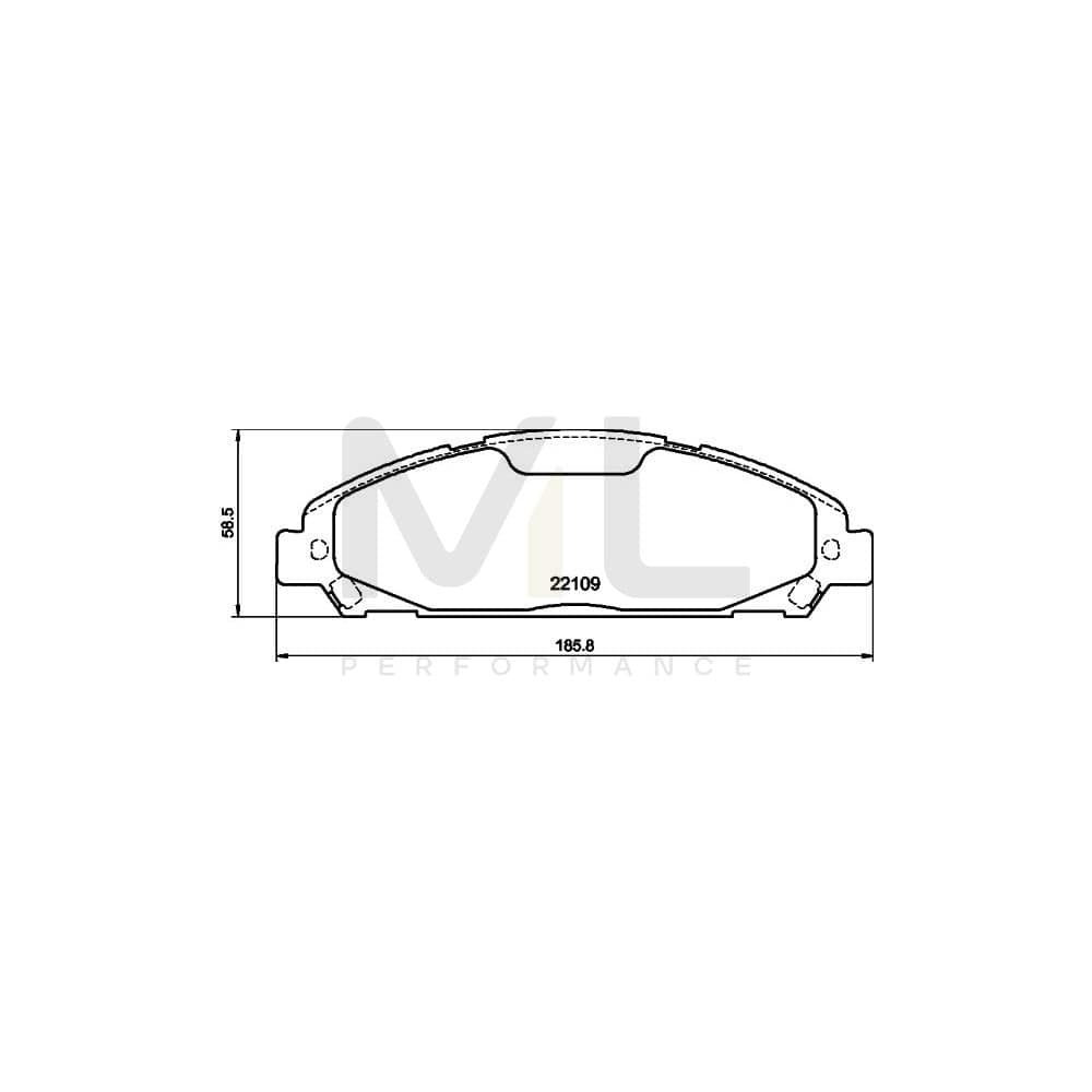 Hella 8DB 355 032-991 Brake Pad Set For Ford Usa Mustang With Acoustic Wear Warning | ML Performance Car Parts