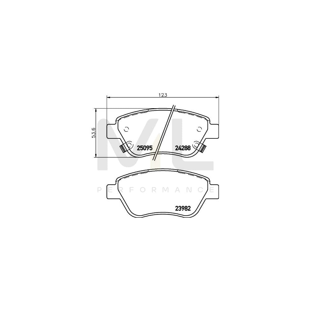 Hella 8DB 355 021-131 Brake Pad Set With Acoustic Wear Warning, With Brake Caliper Screws, With Accessories | ML Performance Car Parts