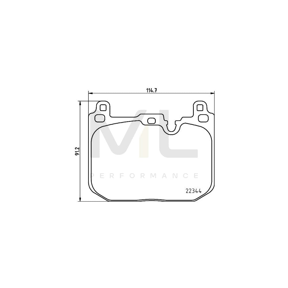 Hella 8DB 355 025-621 Brake Pad Set Prepared For Wear Indicator, With Accessories | ML Performance Car Parts