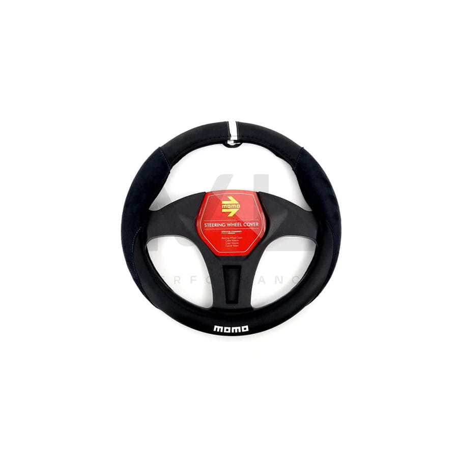 Momo ELEGANT SWC010BWS Steering wheel cover Black/Red, Ø: 38-39cm, PVC | ML Performance Car Parts