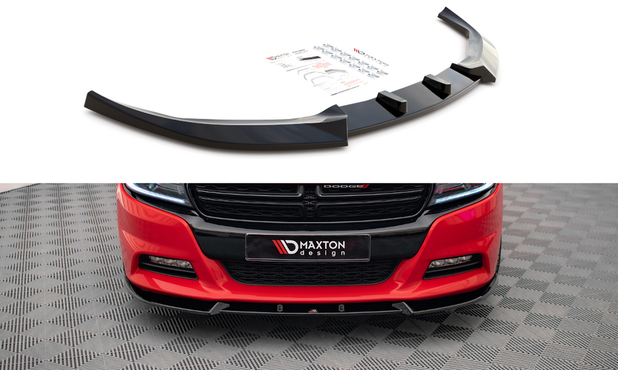 Maxton Design DO-CH-2-RT-FD1T Front Splitter V.1 Dodge Charger RT MK7 Facelift | ML Performance UK Car Parts