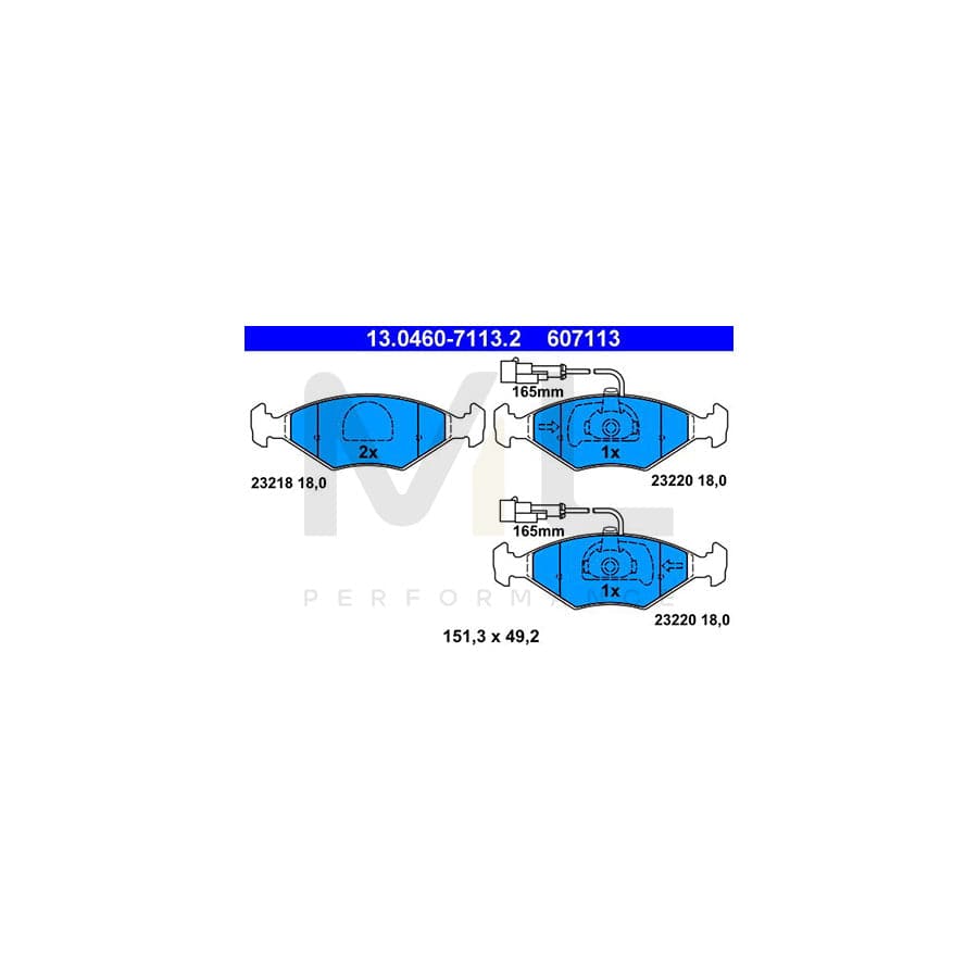 ATE 13.0460-7113.2 Brake pad set for FIAT PALIO incl. wear warning contact | ML Performance Car Parts