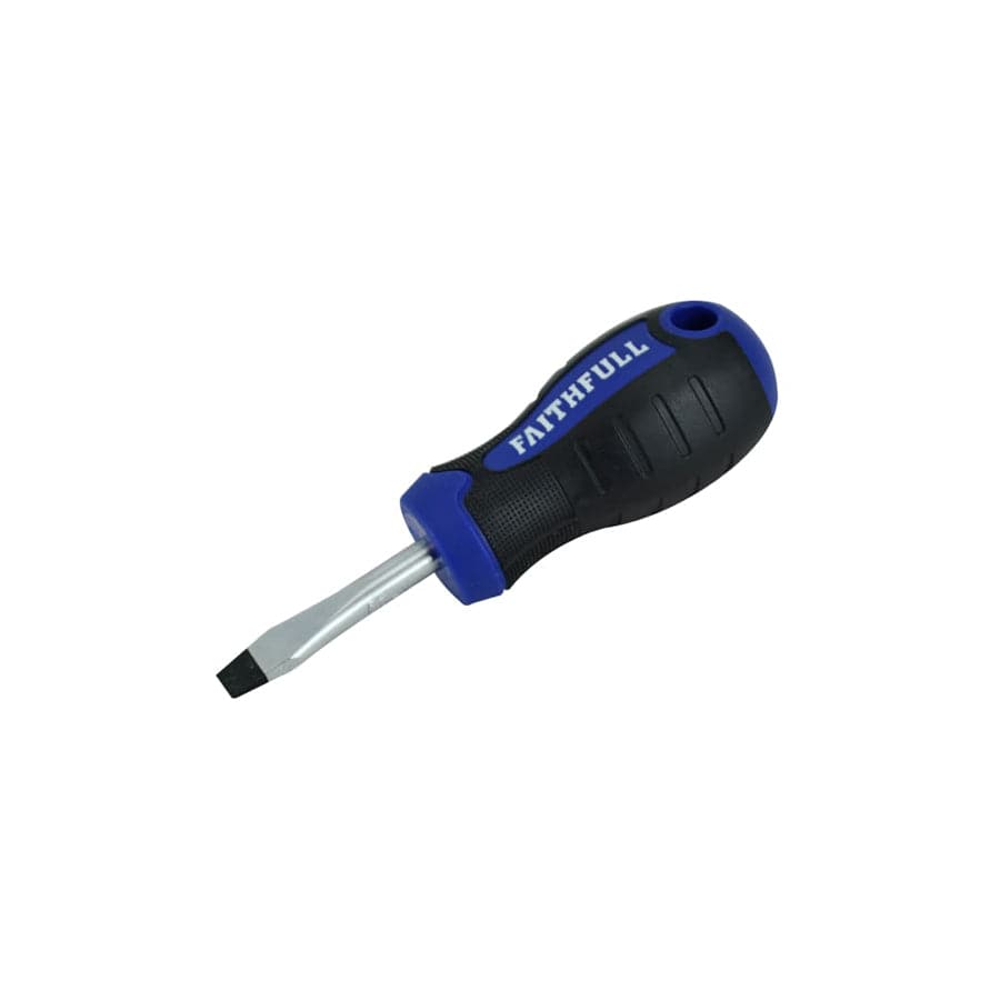 Faithfull FAISDFS Soft Grip Stubby Screwdriver Flared Slotted Tip 6.5 x 38mm | ML Performance UK