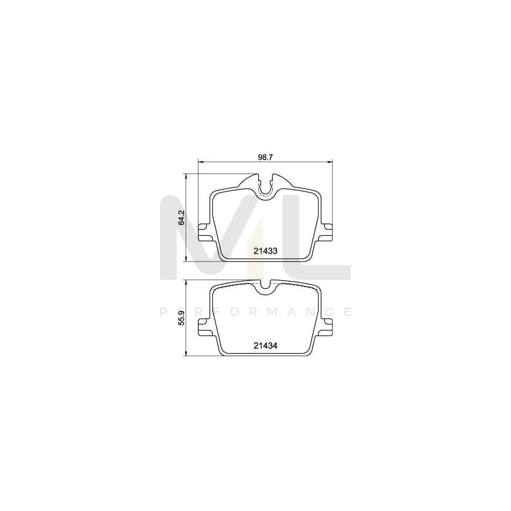 Brembo P 06 114 Brake Pad Set Prepared For Wear Indicator, With Anti-Squeak Plate, With Brake Caliper Screws | ML Performance Car Parts