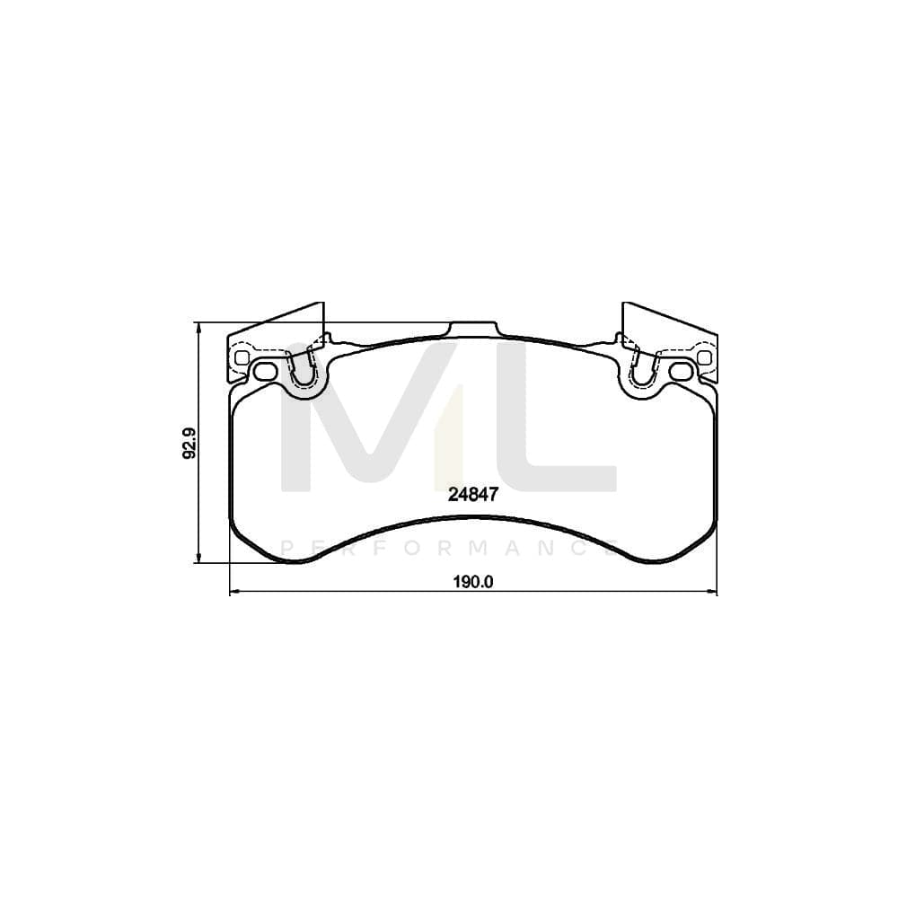 Hella 8DB 355 015-991 Brake Pad Set Not Prepared For Wear Indicator, With Counterweights | ML Performance Car Parts