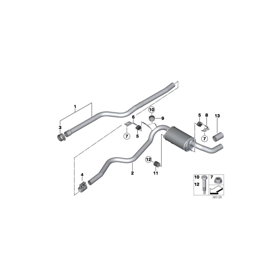 Genuine BMW 18308571082 F34 Rear Muffler (Inc. 318d, 320dX & 320d) | ML Performance UK Car Parts