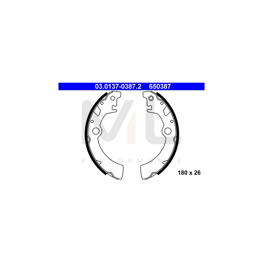 ATE 03.0137-0387.2 Brake Shoe Set for SUZUKI WAGON R+ without lever | ML Performance Car Parts