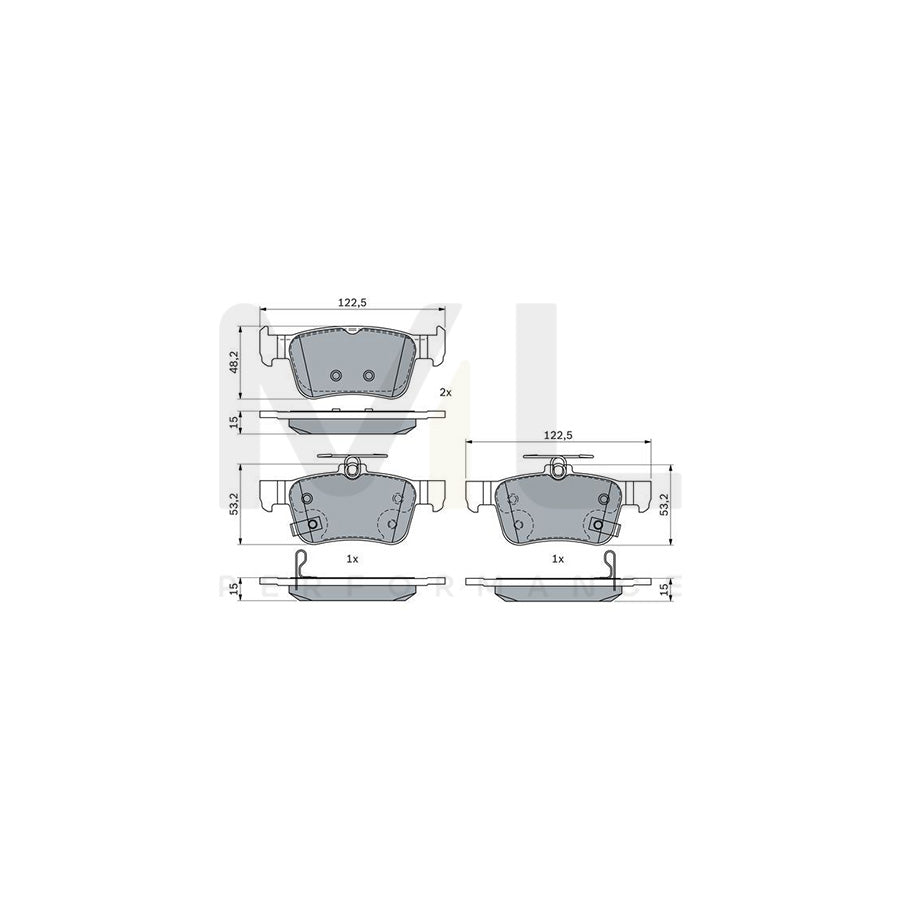 Bosch 0986424879 Brake Pad Set For Honda Civic X Hatchback (Fc,Fk) With Acoustic Wear Warning, With Anti-Squeak Plate, With Mounting Manual BP2502 | ML Performance Car Parts