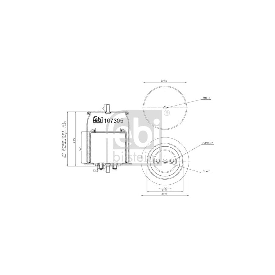 Febi Bilstein 107305 Boot, Air Suspension