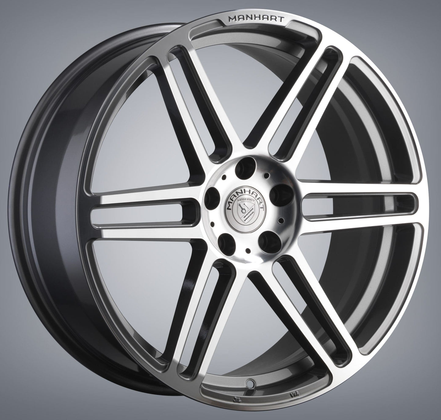 MANHART MHR8221538-GM-5120 SINGLE CONCAVE ONE RIM  GUNMETAL GRAY / DIAMOND POLISHED  22 INCH / 11.5×22 / LK 5×120