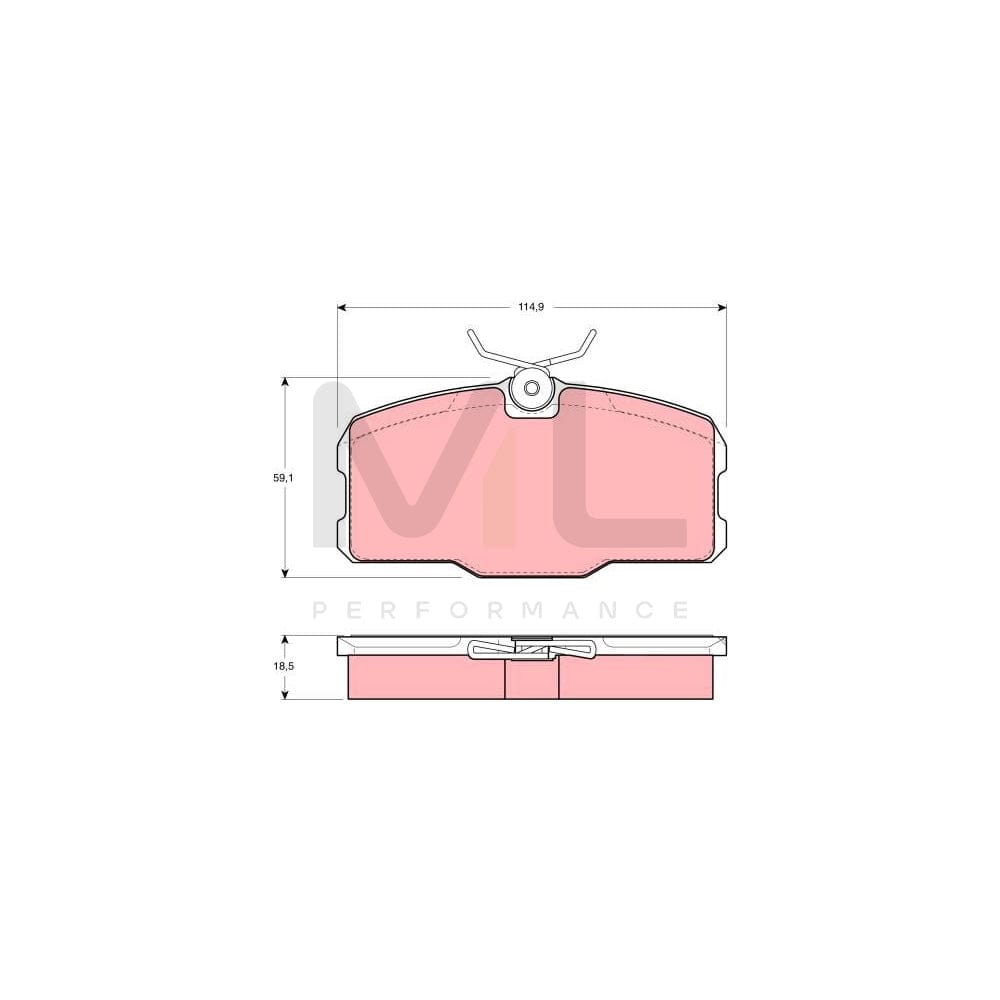 TRW Gdb418 Brake Pad Set Not Prepared For Wear Indicator, With Brake Caliper Screws, With Accessories | ML Performance Car Parts