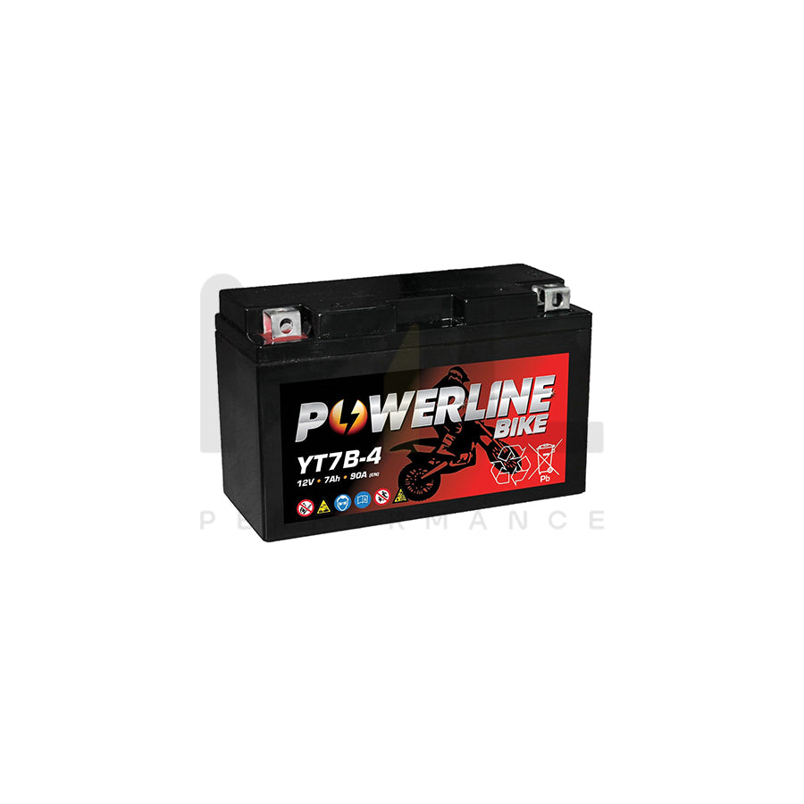 YT7B-4 Powerline Motorcycle Battery 12V 7Ah YT7B4 | Car Batteries UK | ML Performance Car Parts