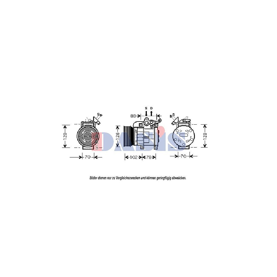 AKS Dasis 851364N Compressor, Air Conditioning For Land Rover Freelander | ML Performance UK