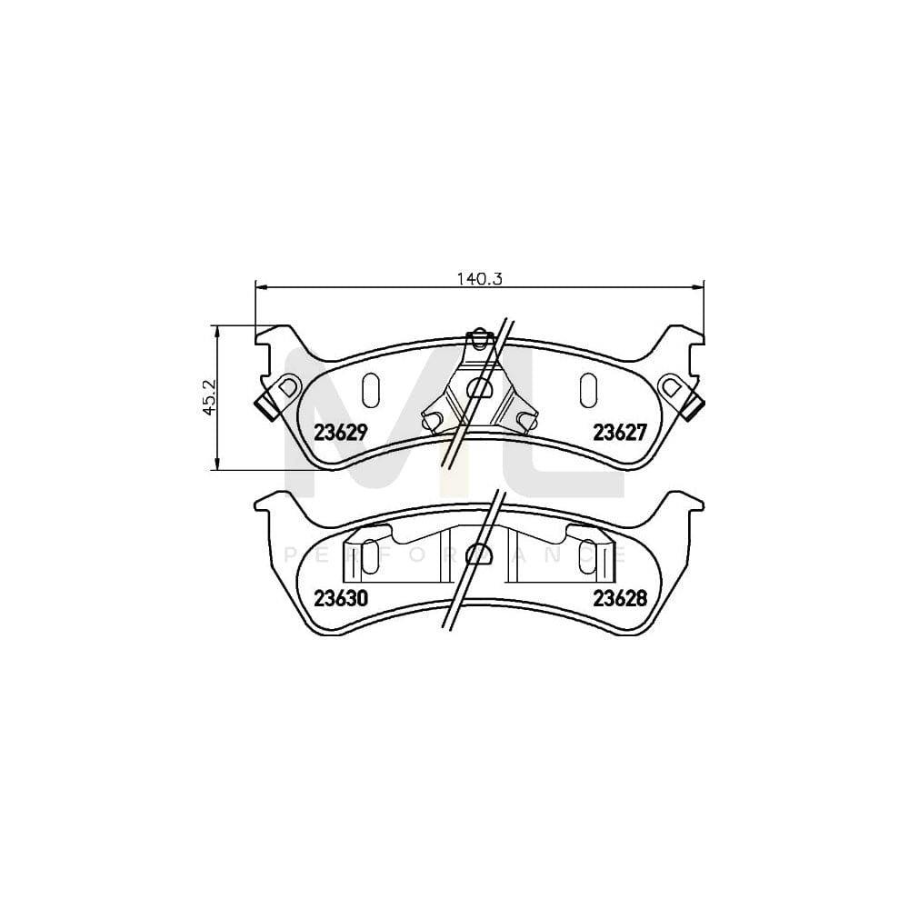 Hella 8DB 355 010-031 Brake Pad Set For Ford Usa Explorer With Acoustic Wear Warning | ML Performance Car Parts