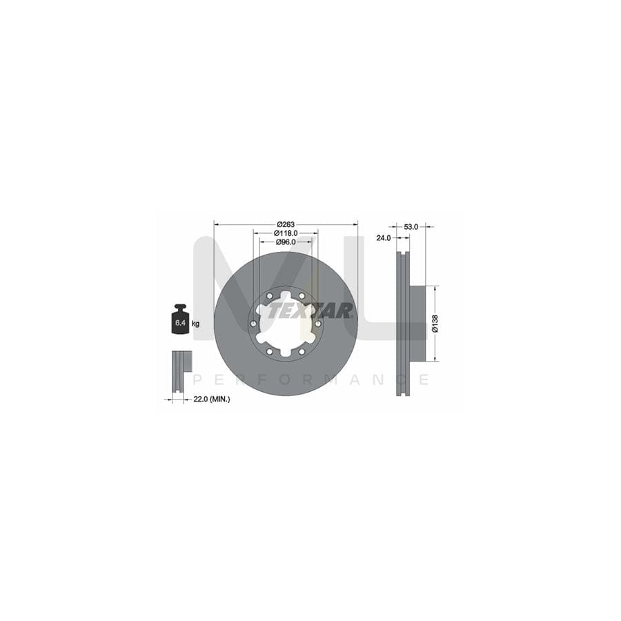 TEXTAR 93191900 Brake Disc Internally Vented, without wheel hub | ML Performance Car Parts