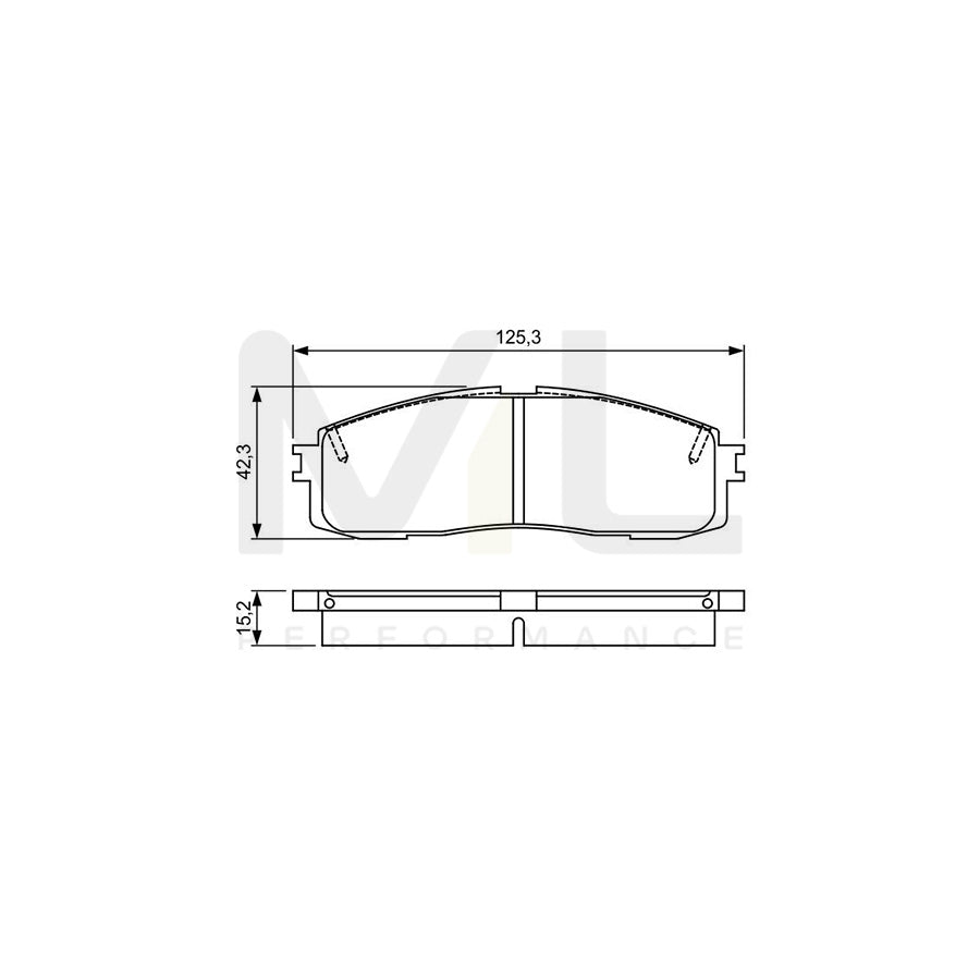 Bosch 0986495330 Brake Pad Set Excl. Wear Warning Contact, With Mounting Manual BP1619 | ML Performance Car Parts