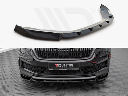 Maxton Design SK-KO-1F-FD1T Front Splitter V.1 Skoda Kodiaq MK1 Facelift (2021-) | ML Performance UK Car Parts