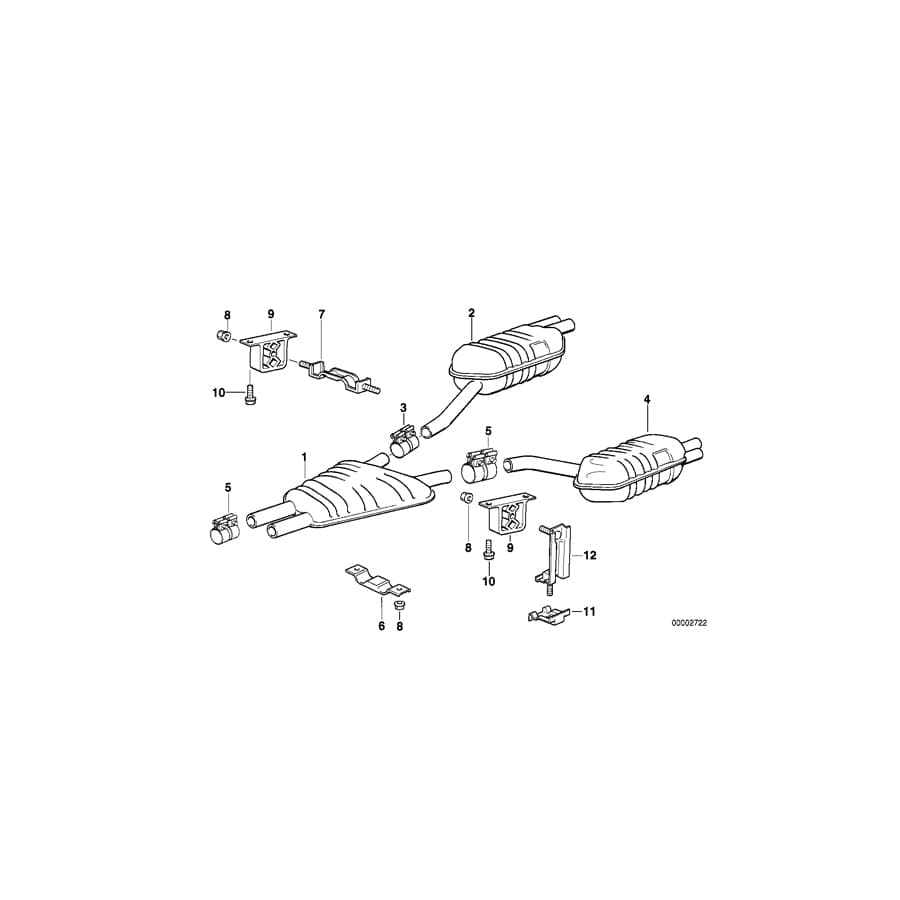 Genuine BMW 18101742689 E31 Rear Muffler Left (Inc.  & 850Ci) | ML Performance UK Car Parts