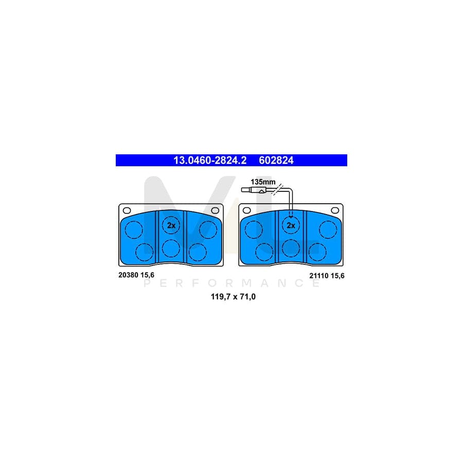 ATE 13.0460-2824.2 Brake pad set for RENAULT MASTER incl. wear warning contact | ML Performance Car Parts