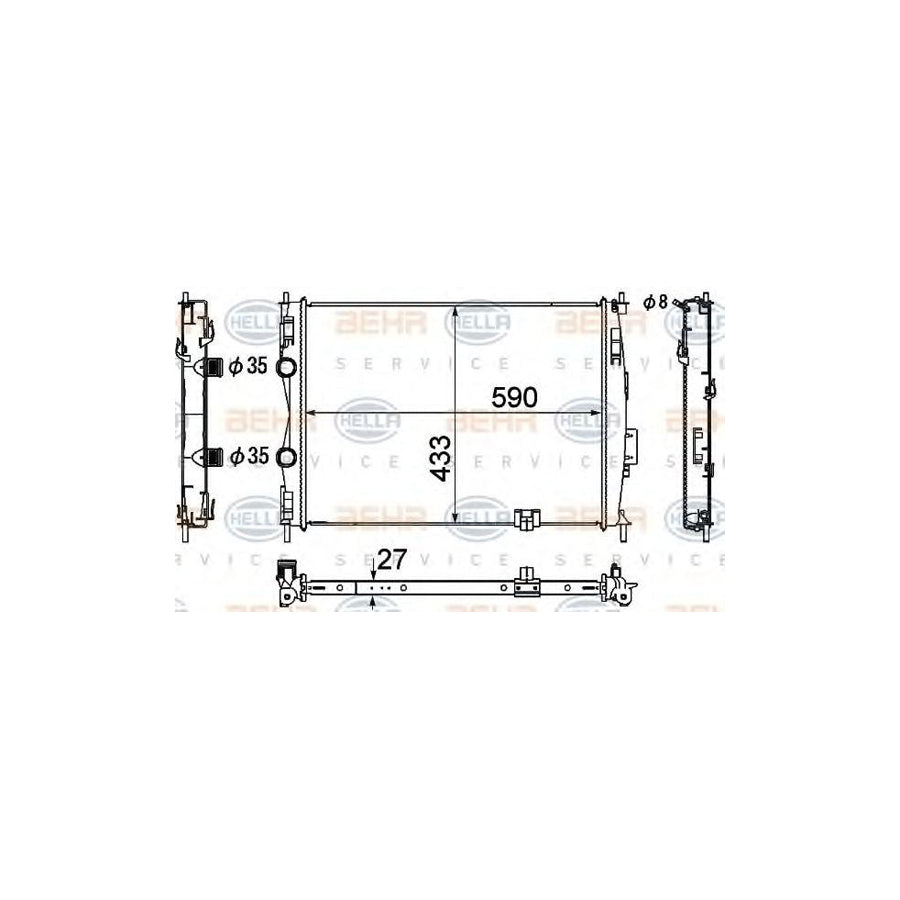 Hella 8MK 376 753-681 Engine Radiator