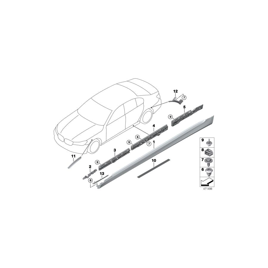 Genuine BMW 51777357139 G12 Mount Strip, Rocker Panel, Rear Left (Inc. 740iX, 740LiX & 750LiX) | ML Performance UK Car Parts