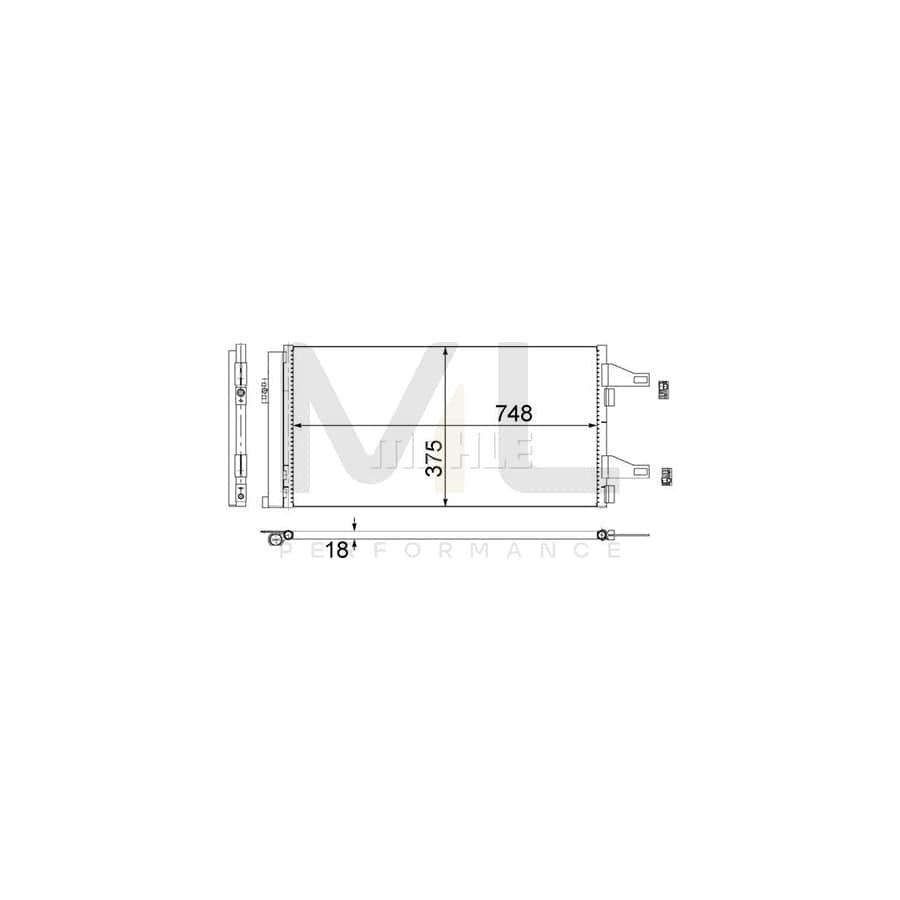 MAHLE ORIGINAL AC 363 000S Air conditioning condenser with dryer, for vehicles with front and rear air conditioning | ML Performance Car Parts