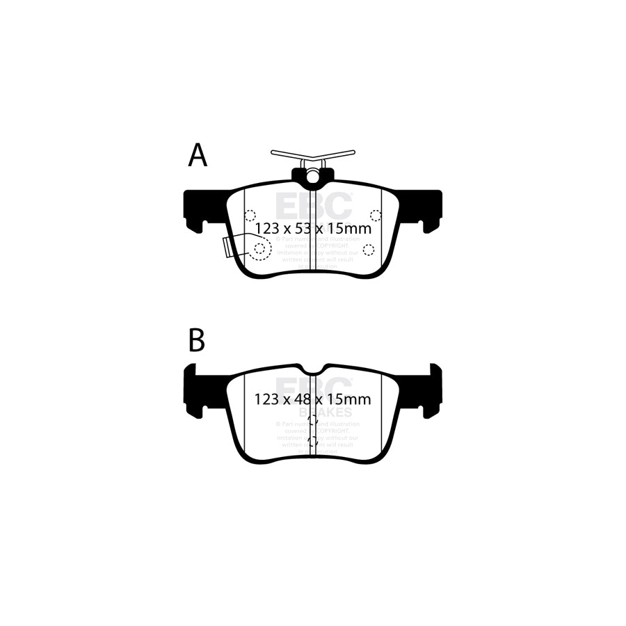 EBC DPX2384 Ford Focus Ultimax Rear Brake Pads - ATE Caliper 2 | ML Performance UK Car Parts